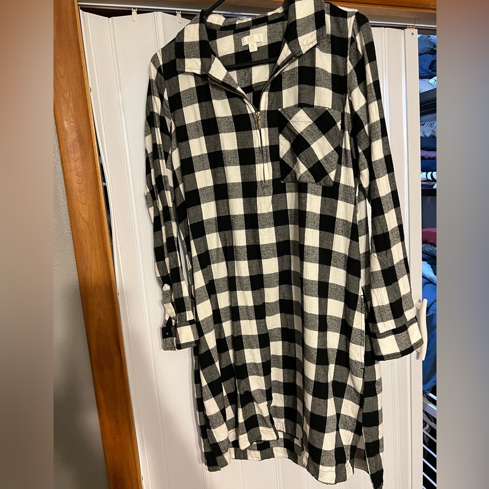 Black and white flannel dress